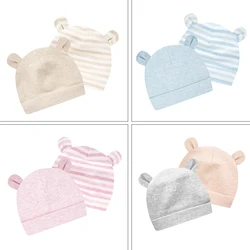 Baby hat 0-6 months newborn cotton fetal cap men's and women's babies fall and winter 2 pieces