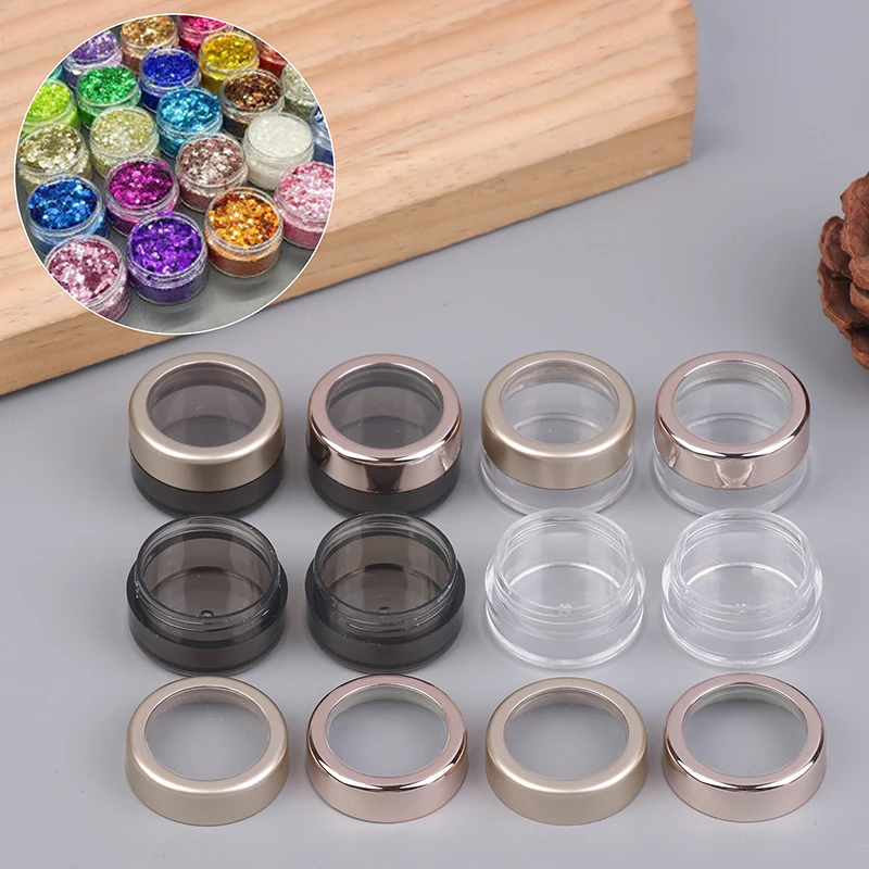 5g Transparent Plastic Glitter Cosmetic Bottle for Eye Shadow Powder Nail Gel Sequins Manicure Organizer Separate Case Packaging