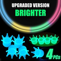 4PCs Luminous Crown Car Tire Valve Caps Car Motorcycle Bike Tyre Valves Decorative Stem Caps Dust-proof Cover Fluorescent Cap