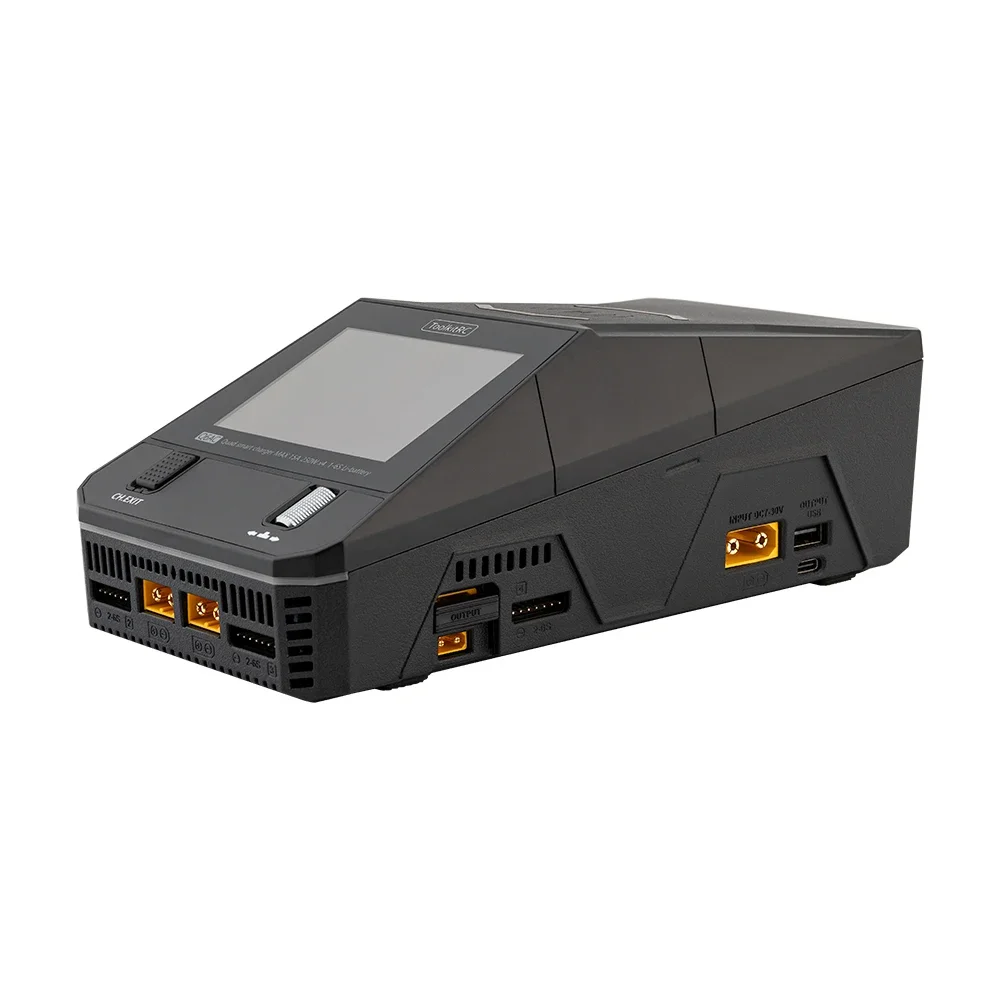 ToolkitRC Q6AC 1000W 4CH RC Charger - AC400W/DC1000W, Built-in 65W USB A/Type-C, 1-6S LiPo/1-16S NiMH/1-10S PB