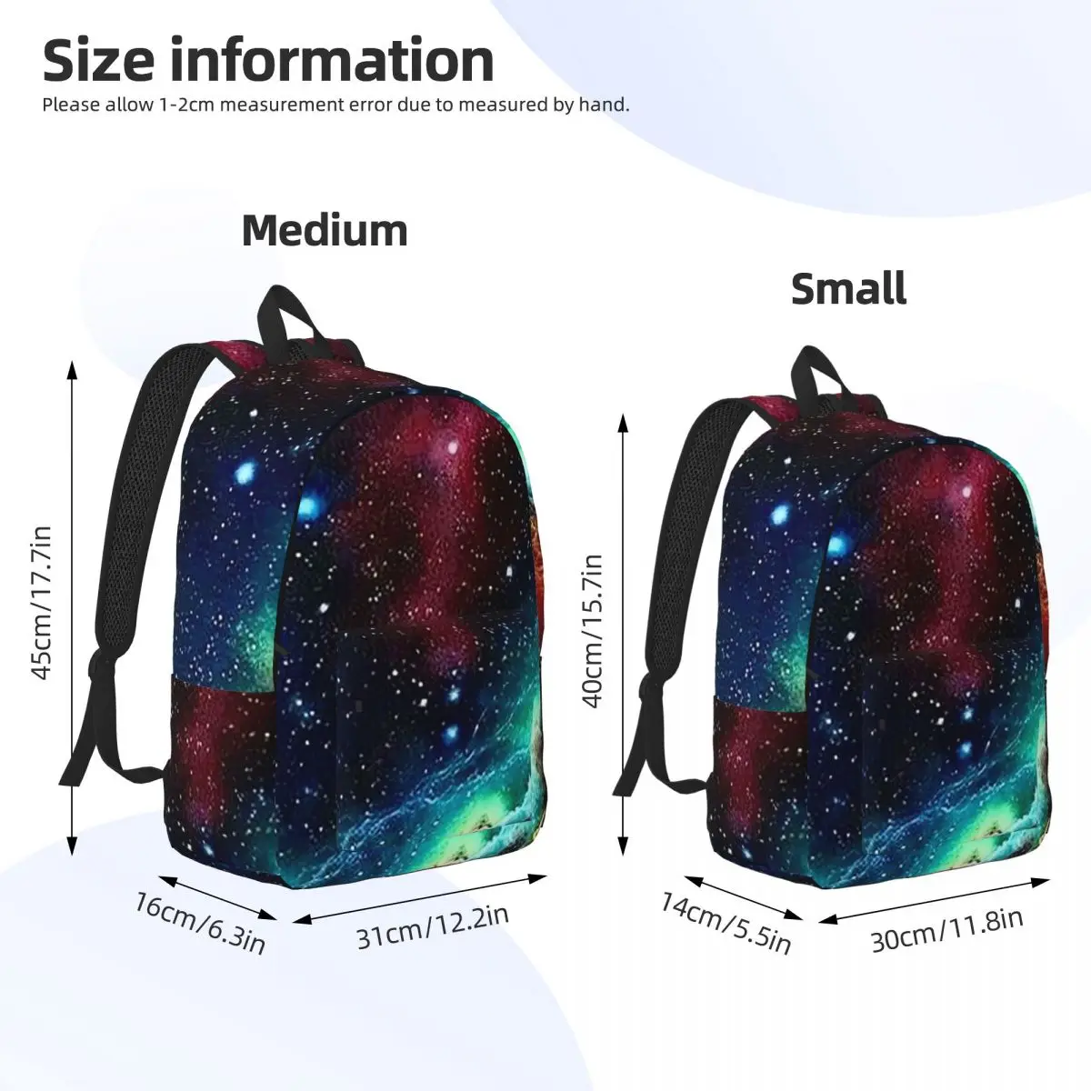 Constellation Star Clusters Galaxies Halloween Backpack Daypack Large Capacity Kids BookBag School Bag Shoulder Bags for Unisex