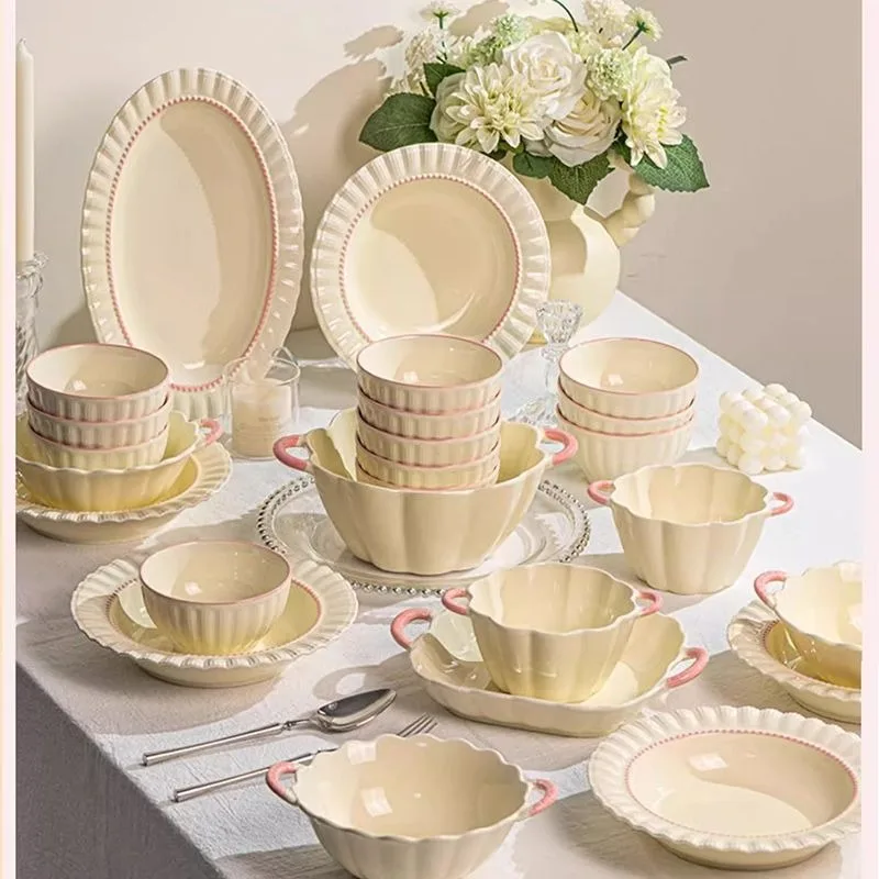 

French Cream Wind 2025 Tableware Set Dish Set Household New