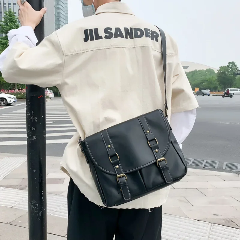 

Винтажная сумка-мессенджер в кампусном стиле, большая вместительная сумка через плечо для поездок на работу, унисекс, повседневная сумка на плечо для мужчин и женщин, пара