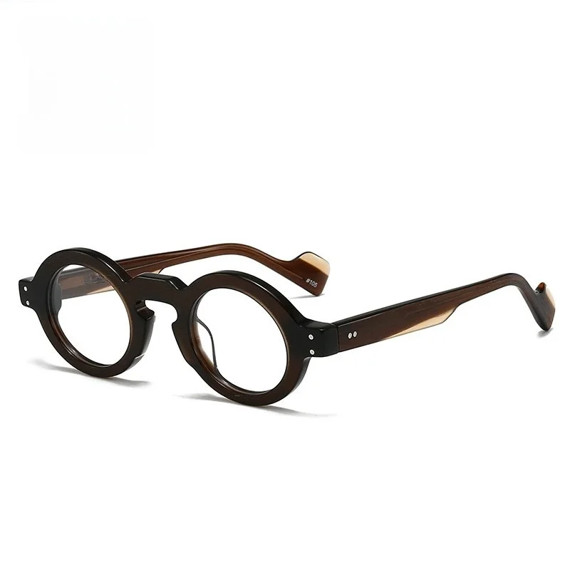 البروفيسور Belight البصرية خمر شكل دائري اليدوية خلات ريترو خمر النظارات وصفة طبية عدسة