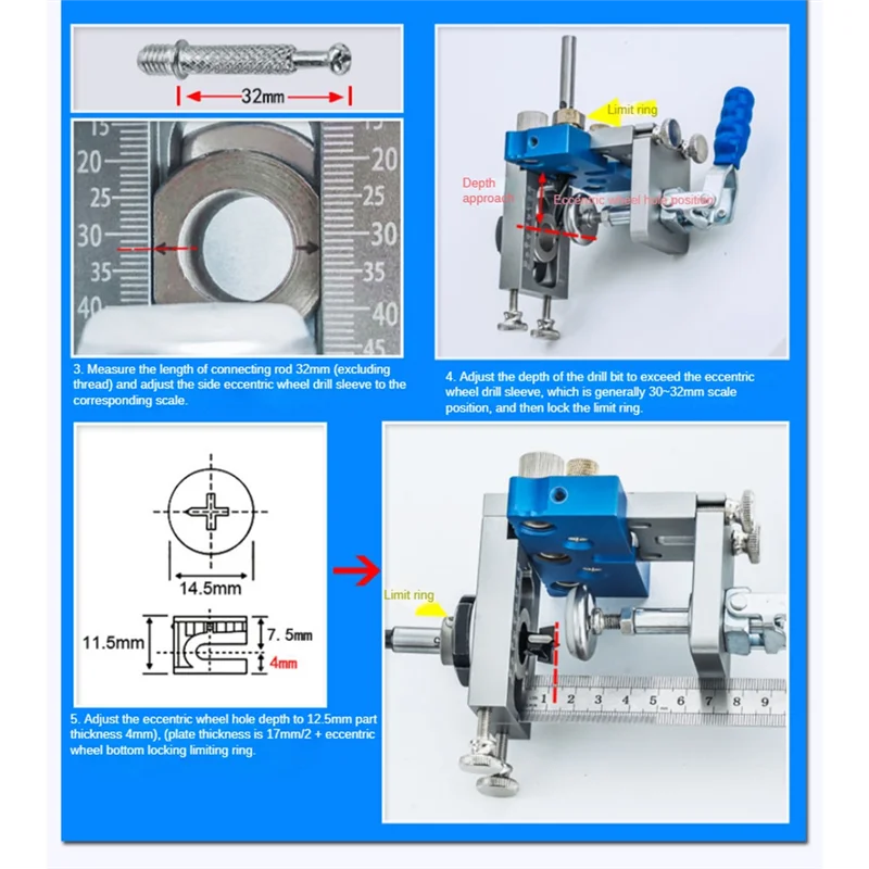 -ESTR быстроразъемный дюбель, приспособление для карманных отверстий, направляющая для сверла, локатор для сращивания деревянных досок, деревообрабатывающие инструменты, алюминий, тонкая работа