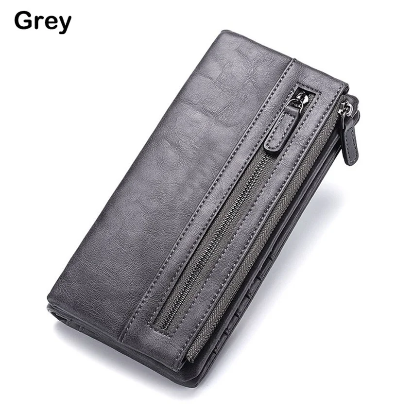 Fashion Leisure Men's Long Wallet Soft PU Leather Clutch Wallet  Coins Purse Card Holder Male Purse Detachable Wallet