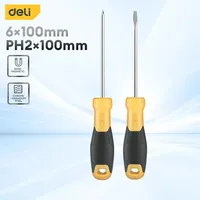 Deli Screwdrivers Set 2Pcs Magnetic Phillips and Slotted Bits Multi-Purpose Crew Driver Sets Electrician Portable Repair Tools