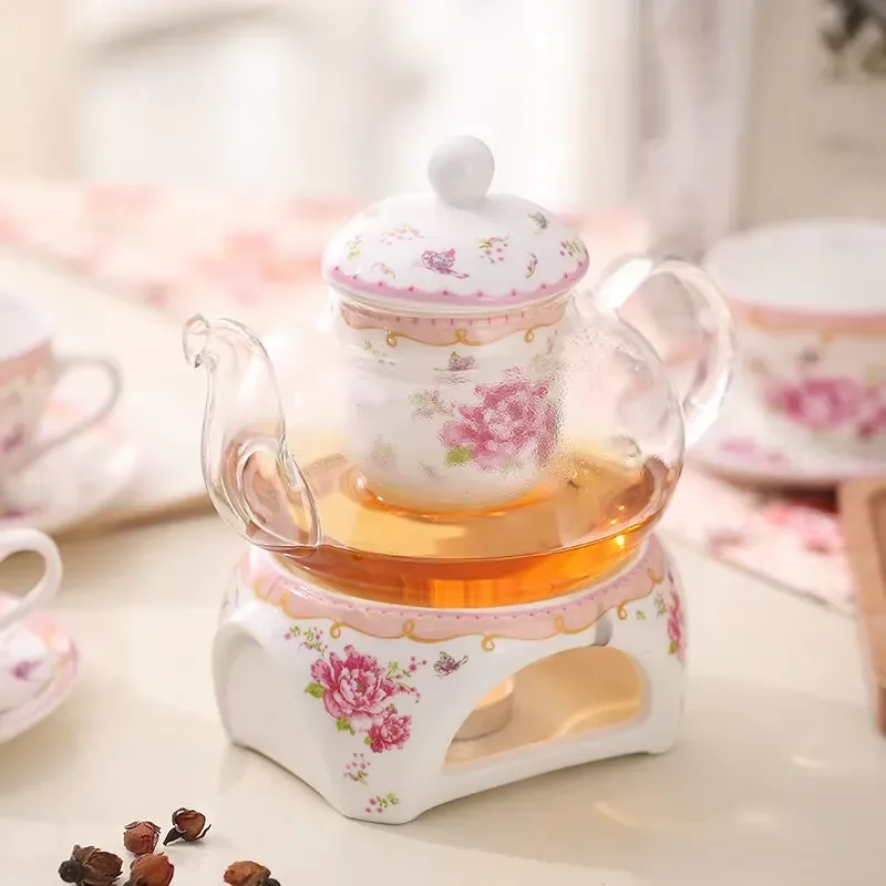 2025 New Design Transparent Borosilicate Glass Teapot With Heater And Tea Filter Eco Friendly Christmas Gift For Home Kitchen