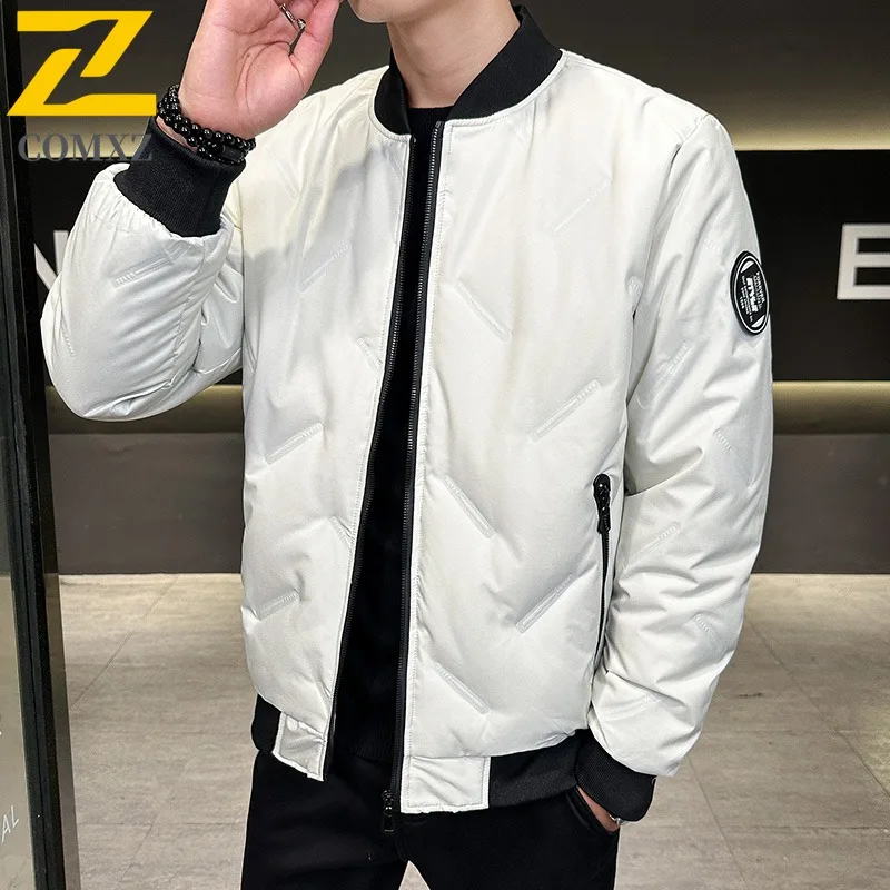 COMXZ Bread Jacket High Quality Minimalist Windproof Business Commuting Padded Jacket Traveling Warm Winter Padding Men Clothing