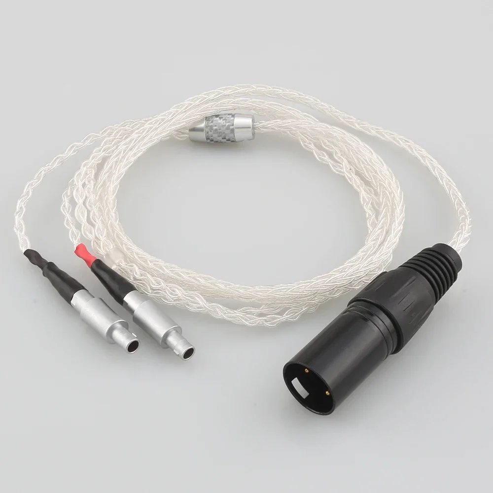 Nieuwe HIFI 4pin XLR Evenwichtige Mannelijke 8 core 7N OCC Single crystal Verzilverd Hoofdtelefoon Upgrade Kabel voor HD800 HD800S Hoofdtelefoon