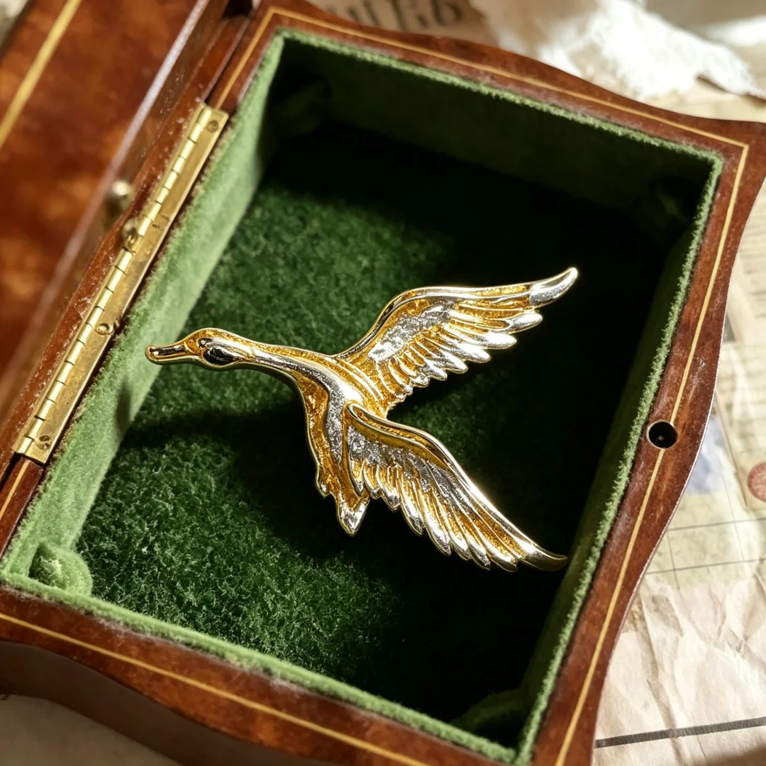 Barocke, luxuriöse goldfarbene Schwanen-Brosche im Tierdesign für Damen und Herren, Schmuck, Modeaccessoires, Partygeschenk