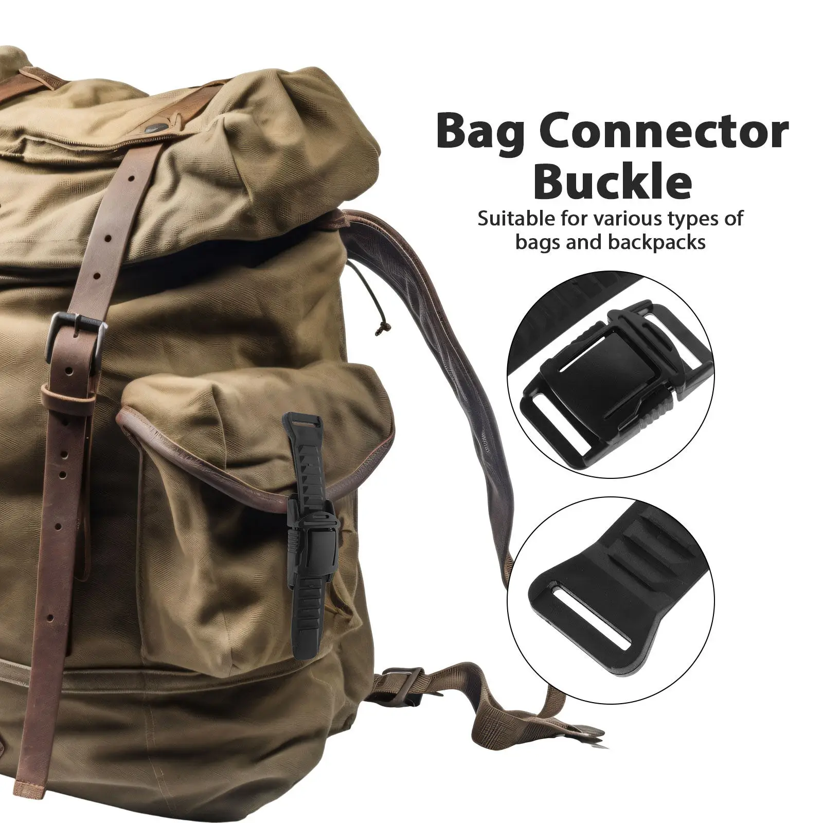 10 Set Adjustable Strap Buckle Set For Backpack Bag Hiking Belt Replacement Plastic Clip Detachable Buckles Bag Accessories