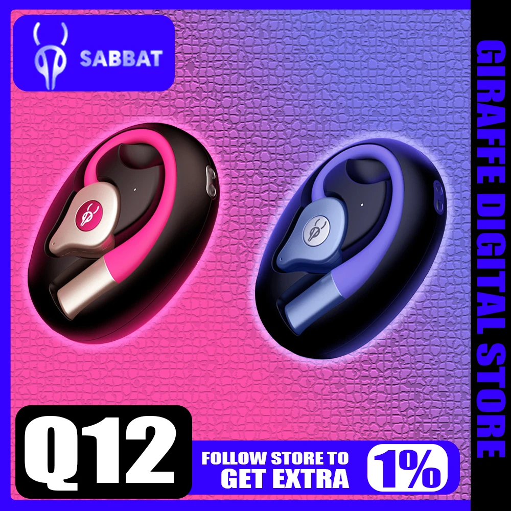 Sabbat Q12 Bluetooth Headset High Sound Quality Ear Hook Wireless Sports Earphones Customized Reduce Nois Headset Gifts