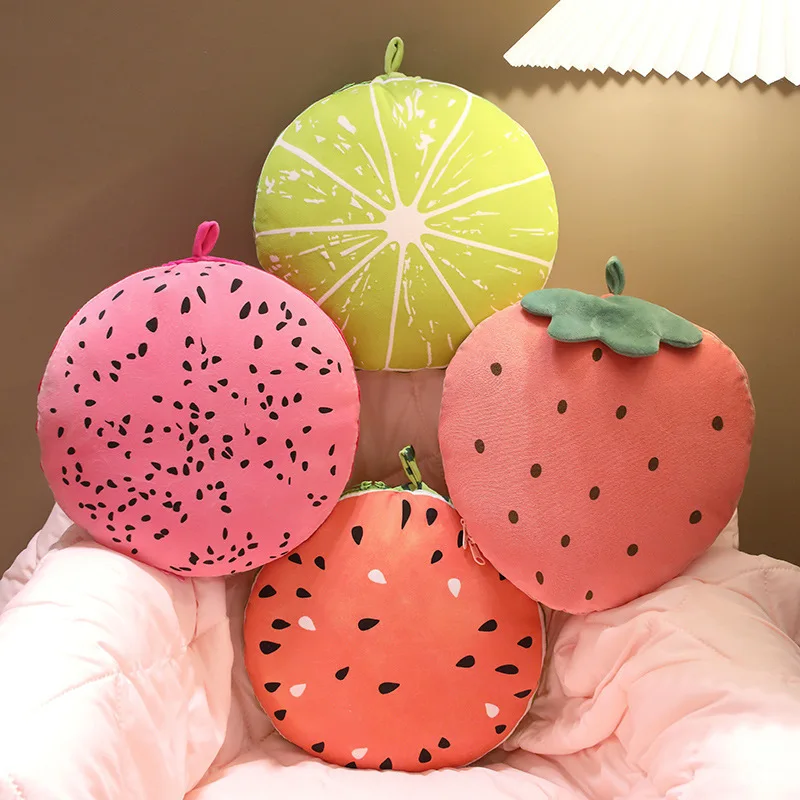 Thermochromic fruit plush pillow pillow is sleeping on the living room sofa cushion bed double zipper pillow pillow