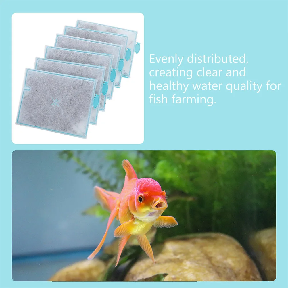 

6Pcs Fish Tank Cotton Aquarium Filtering Pad Thickened Filter Replacement for Home Aquarium Supplies Clear Water Filtration Pads