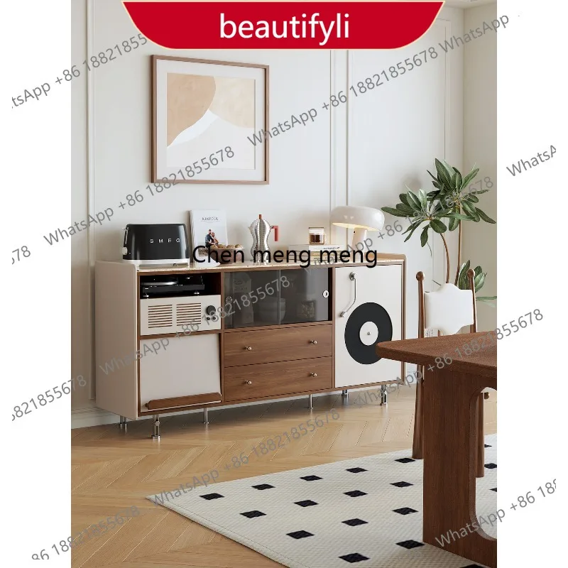 

01A Side cabinet light luxury French all solid wood wall integrated locker medium antique living room entrance storage cabinet