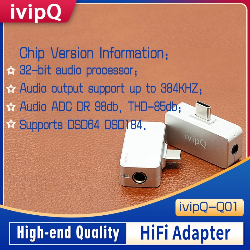 Adaptador de interface usb-c de alta fidelidade ivipQ-Q01 tipo-c para 3.5mm e 4.4mm fêmea para telefone huawei iphone 15 16 pro telefones adultos