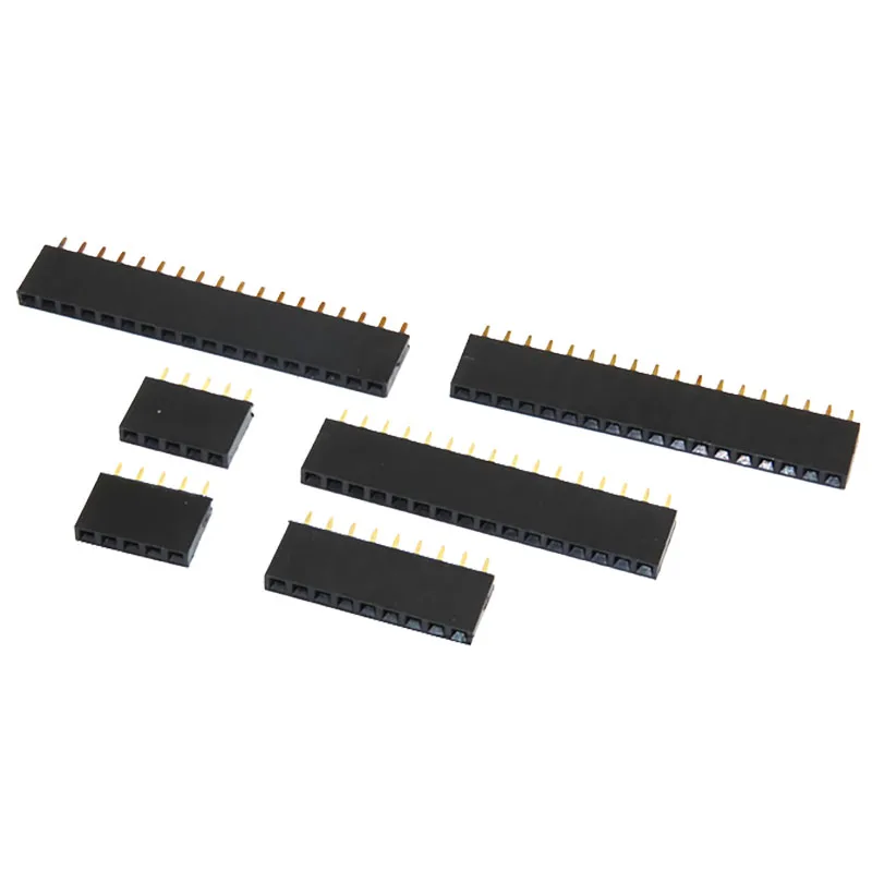 10PCS 2.54mm Pitch Single Row Female 2~20Pin PCB Socket Board Pin Header Connector Strip Pinheader 2/3/4/6/10/20-Pin For Arduino