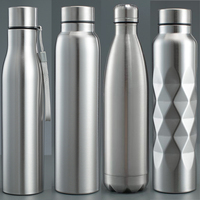 1pc 750ml/1000ml Stainless Steel Water Bottle, Large Capacity Portable Sports Bottles For Outdoor Camping Hiking Travel