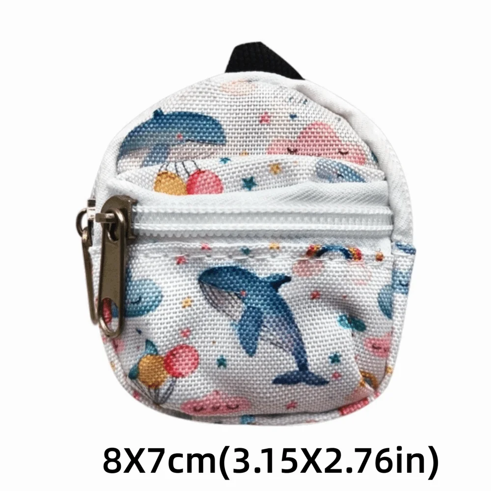 Sac à dos d'école en coton fait à la main, accessoires de poupée BJD, mignon fleur, décorations de maison de poupée, sac à dos Canva de remplacement, DIY, 1/6