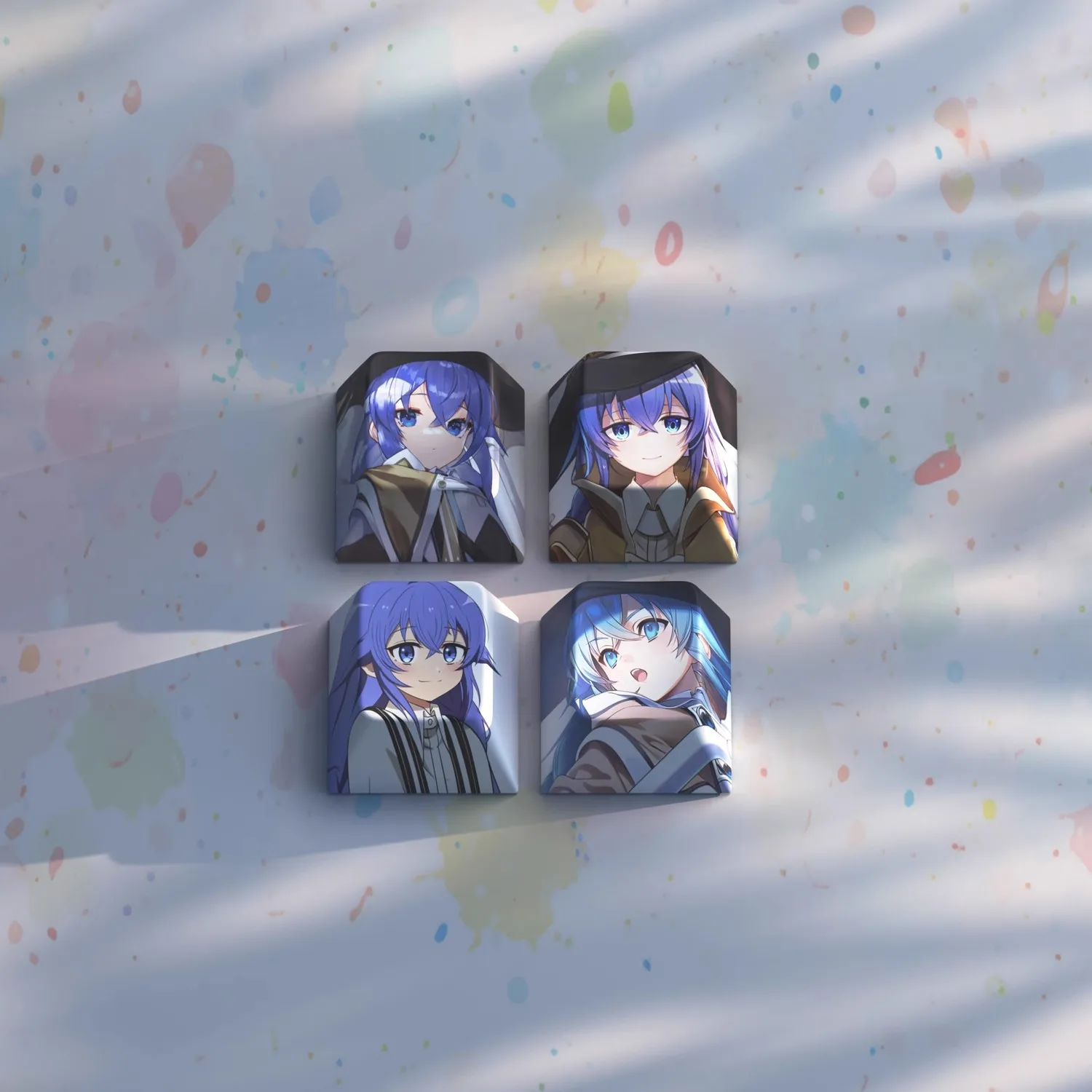 4 Keys/set Jobless Reincarnation Keycaps PBT Dye Subbed Key Caps Cherry Profile Anime Cartoon Game Keycap For MX Switch Keyboard