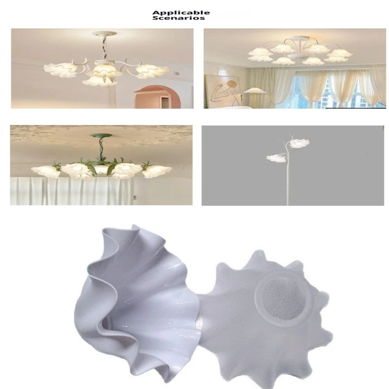 1Pcs DIY Wall Night Restaurant Chandelier Replacement E27 Plastic Bell Orchid Lampshade Hanging Lamp Accessories Table Parts