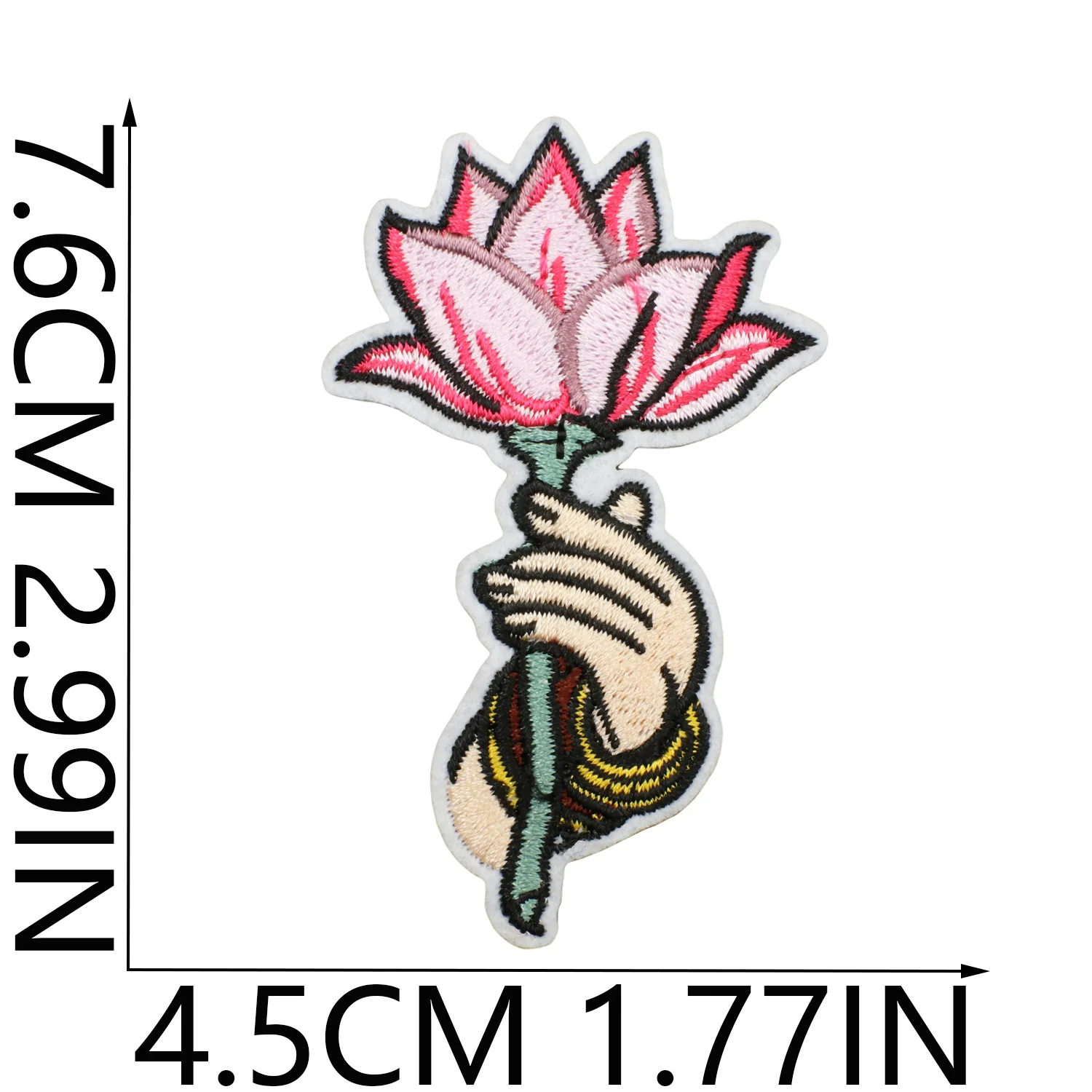 Buddhism Lotus Embroidery Patch Worship Pedestal Buddha Flag Embroid Religious Supplies Accessory DIY Performance Costume Decor