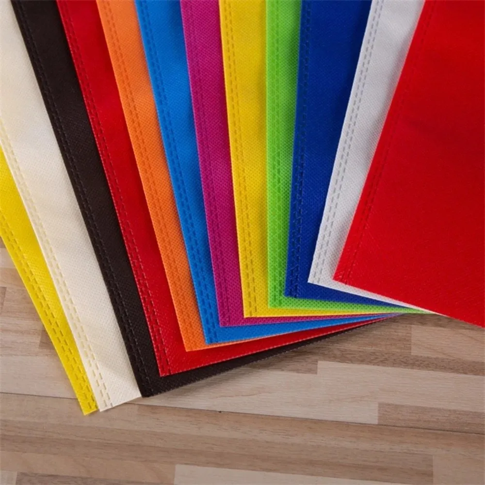 

50 шт. однотонная нетканая сумка для покупок большой емкости портативная многоразовая сумка-тоут утолщенная прочная сумка для хранения