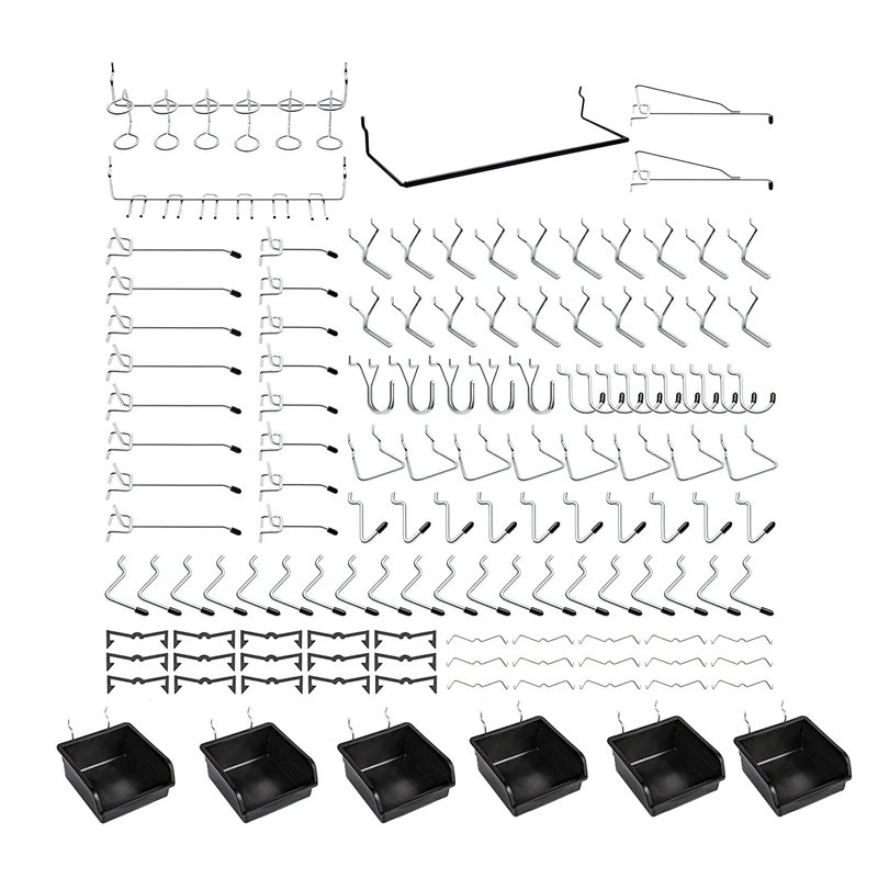 

188 Piece Pegboard Hooks With Pegboard Bins,Peg Locks,For Organizing Various Tools For Kitchen Craft Room Accessories