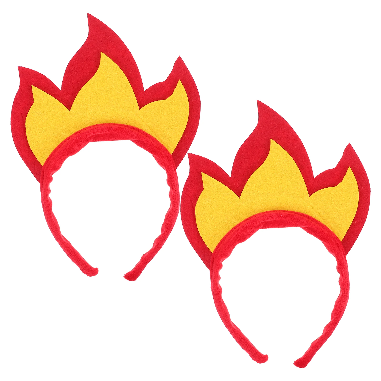 

2pcs Flame Hairband Halloween Headbands Carnival Accessories Lightweight Material Realistic Fire Effect Cosplay Hoop Party Hats