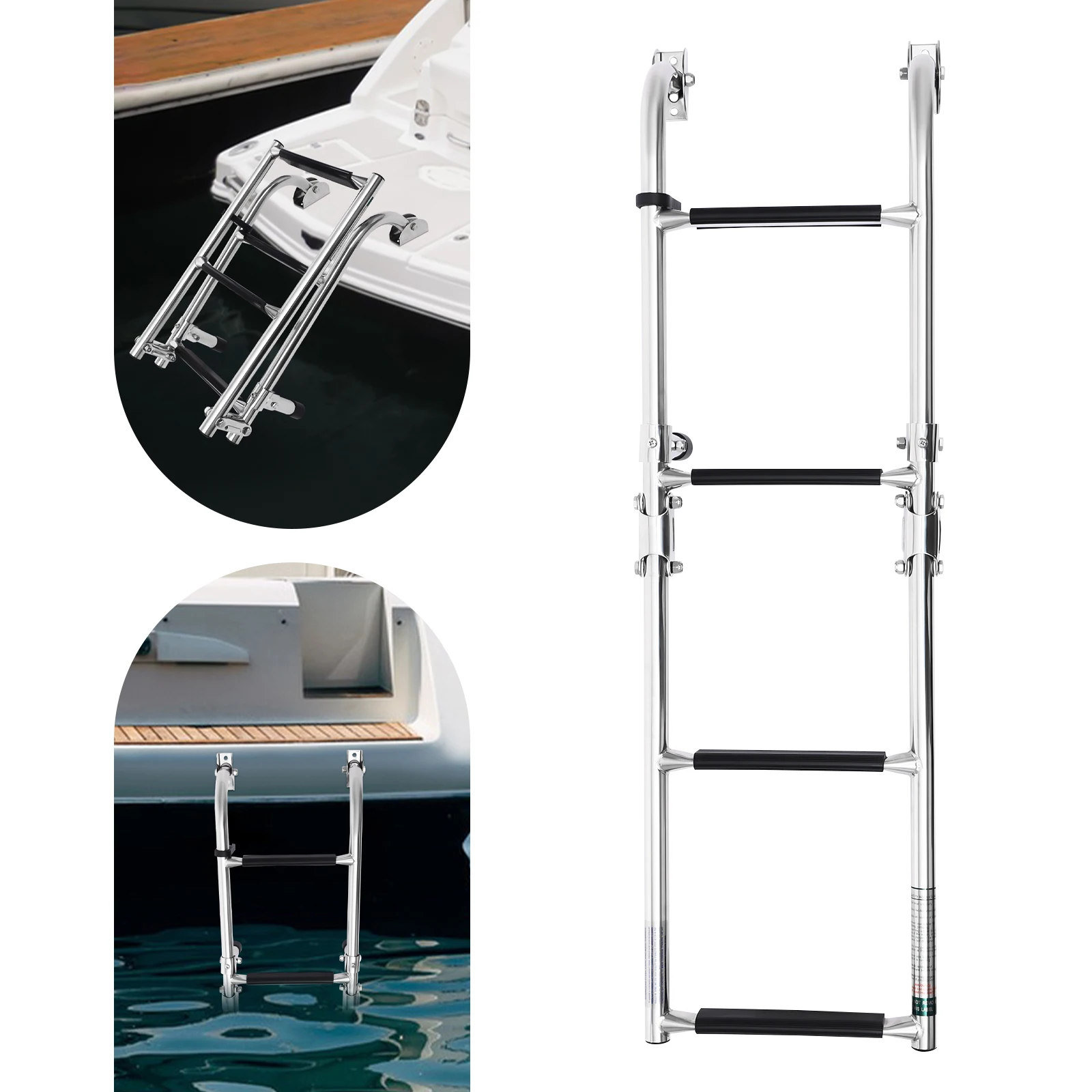 Folding Step Ladder for Marine Boat Yacht Swimming Pool Stainless Steel Ladder for Boat Yacht Ideal Gift