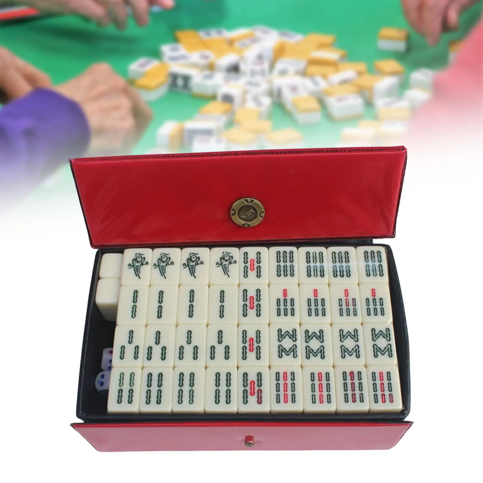 Set di giochi di Mahjong cinese squisitamente intagliato gioco da tavolo Majiang per i viaggi