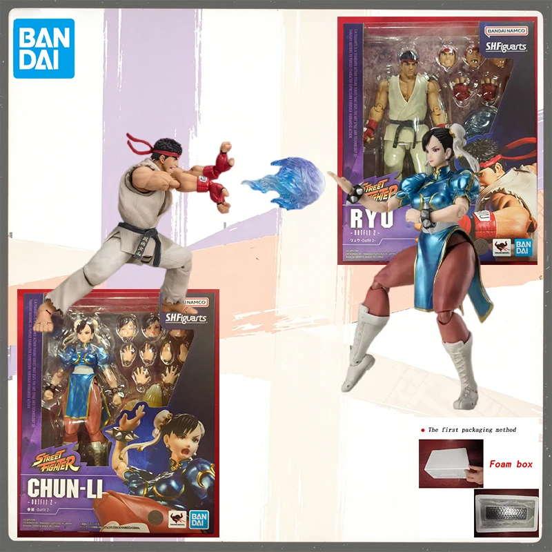 

Original Bandai S.H.Figuarts Chun-Li Outfit 2 and Ryu Outfit Street Fighter Anime Action Figure Modle Toy Gift In Stock