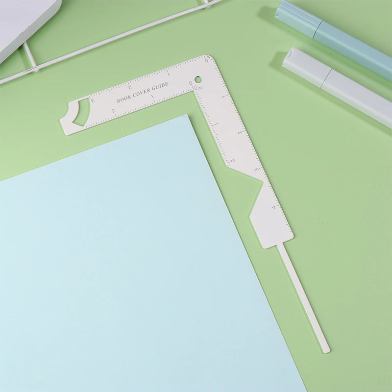 5-in-1 Book Cover Guide Stainless Steel Metal Bookbinding Cover Tool for Scribe Marking Album Notebook Scrapbooking Gauge Ruler
