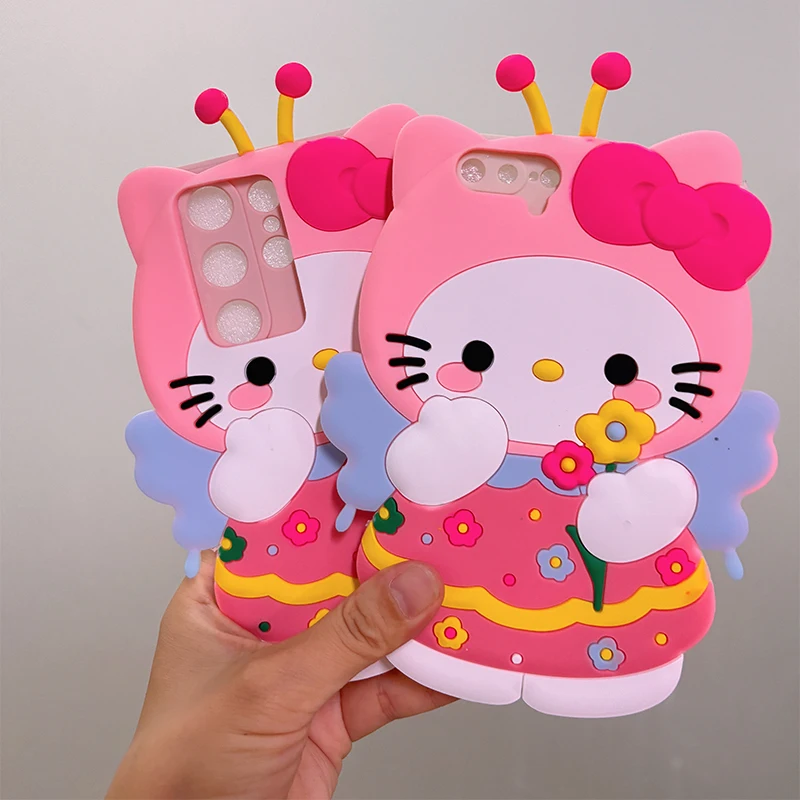 Różowe etui na telefon Hello Kitty do Redmi Note 12 10 13 11 9 8 7 11S 9S 10S 9C 10C 9T Xiaomi Mi 11 Lite Poco X3 X5 Pro Tpu Cover