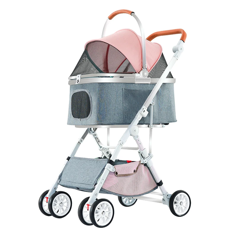 

Factory Direct Sale New Design Pet Stroller Detachable 4 Wheels Small Dogs Pet Stroller
