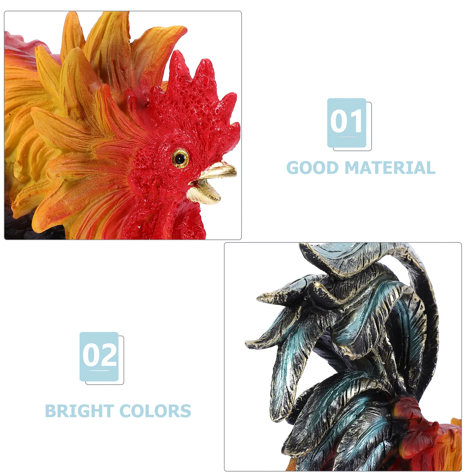 

Resin Rooster Lifelike Chicken For Home Garden Decor Unique Farm Animal Ornament Chicken Sculpture Simulation Poultry