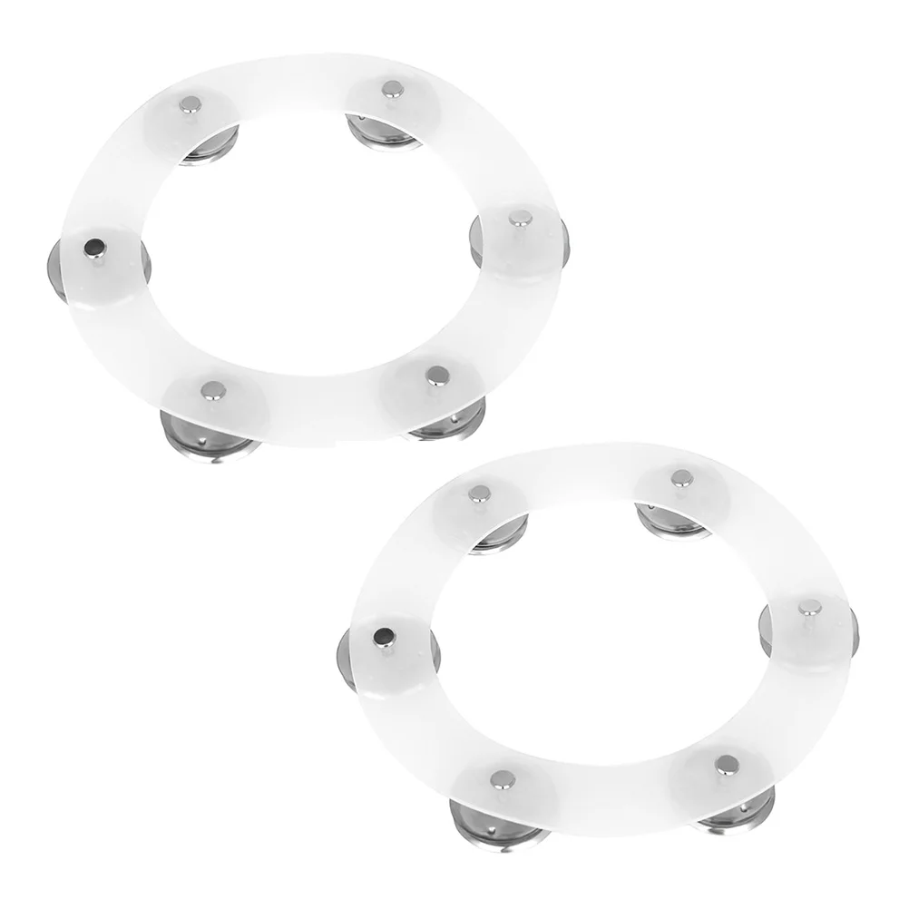 

2 Pcs Hi-hat Ring Drum Tambourine Tambourines with Bell Double Row Percussion Instrument Cymbal Mini for Blacelet