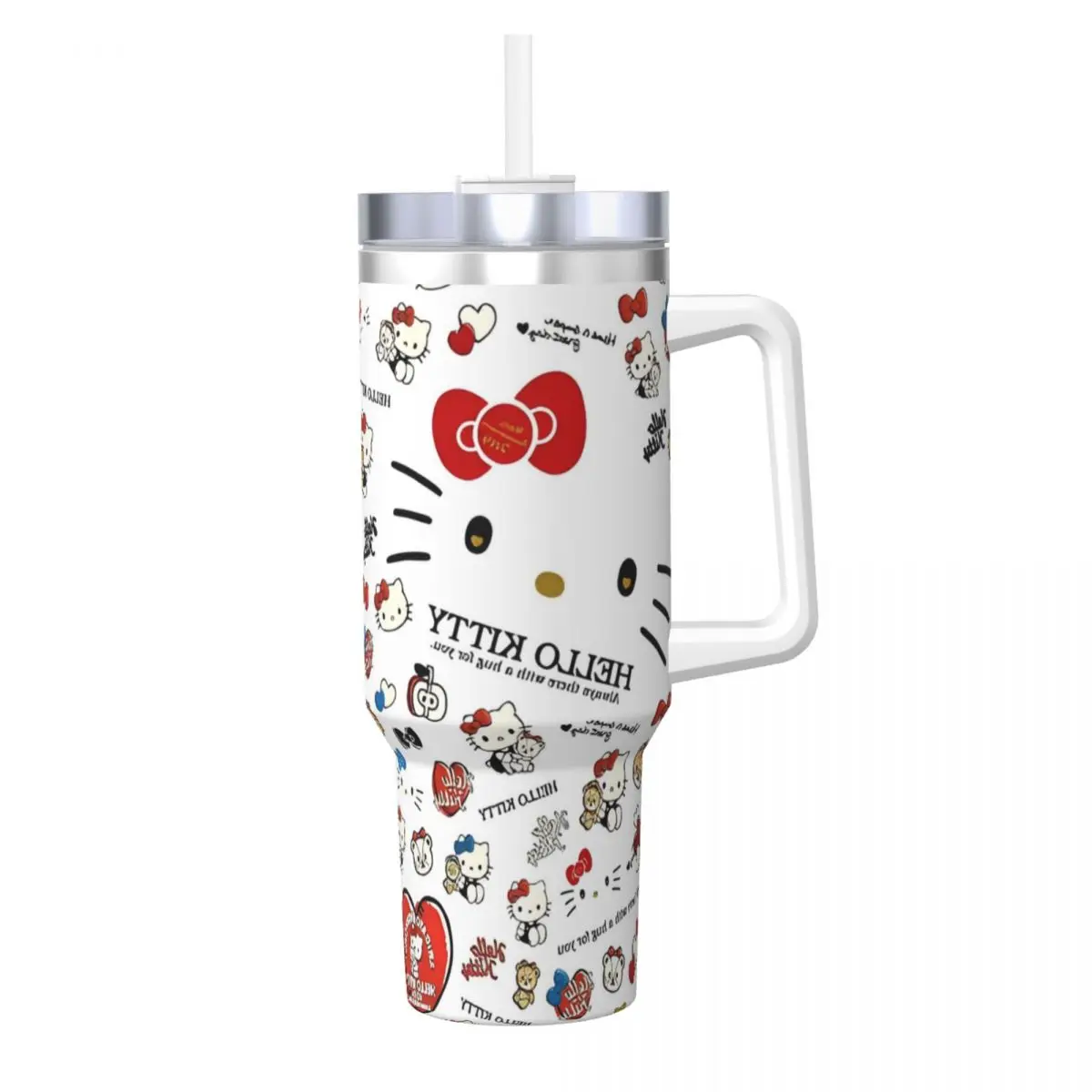 Stainless Steel Tumbler Hello Kitty Coffee Mug Heat Preservation Cold Drink Car Mugs Beach Custom Water Bottle