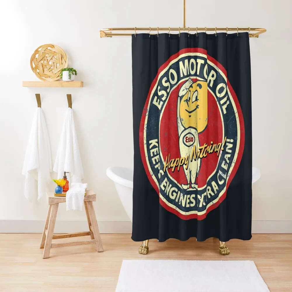 

Motor Oil Esso Vintage Hapy Motoring Shower Curtain Bathroom Accessories Bathroom Fabric Bathroom For Shower Shower Bath Curtain