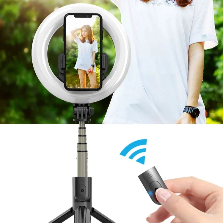 Selfie Stick Statief Flexibele Mini 360 Graden Handheld Vullicht Met Draadloze Afstandsbediening