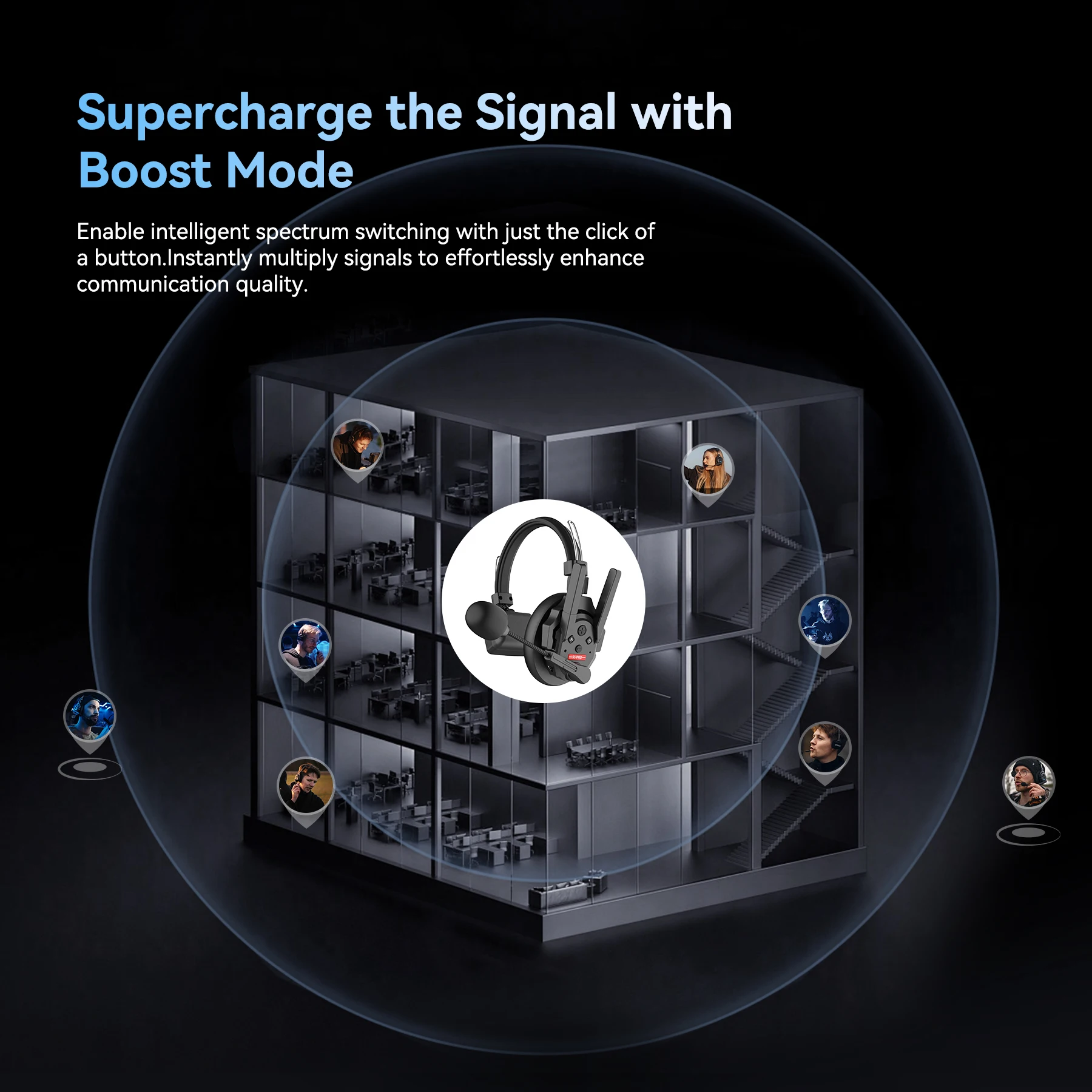 SYNCO Xtalk Xpro Series 2.4GHz Wireless Intercom System Free Noise Reduction Intercom Headset for Filmmaking Broadcast