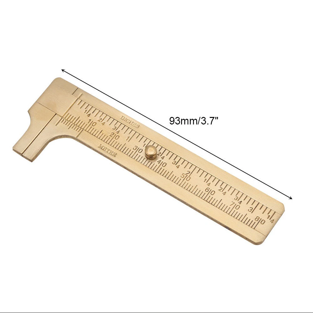Tools Ruler Vernier Caliper 0-80mm 0-3.15 3.25inch 93mm 3.7 Brass Double Scale Gauge for mini Pocket Ruler Sliding