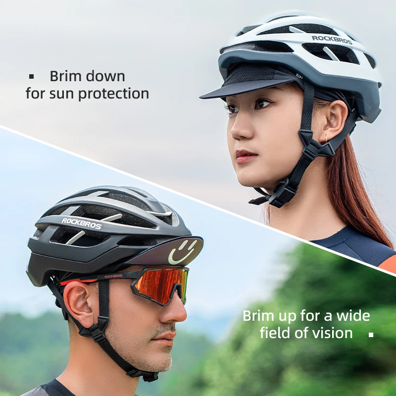 ROCKBROS-Gorra deportiva de ciclismo para hombre y mujer, gorro con protección solar UPF50 +, de secado rápido, de poliéster, transpirable