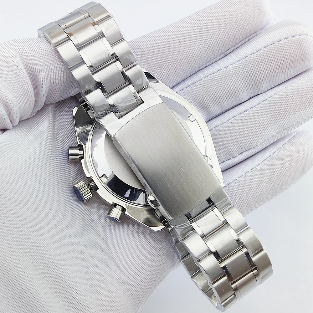 40 مللي متر ساعة مجموعة VK63 حركة حافظة الياقوت الزجاج مقاوم للماء حافظة ساعة رجالي فاخرة يناسب 32.5 مللي متر حافظة الطلب