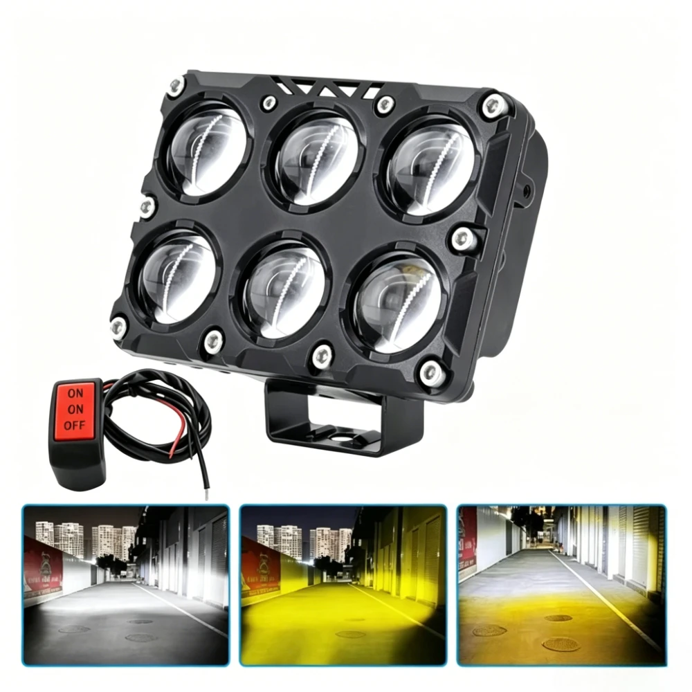 

6/8/10 Lens Motorcycle Spotlight Work Light Projector Headlight Driving Spot Lamp For Car Trucks SUV UTV Mini Lens Driving Light