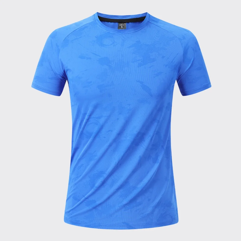 Men's Summer Quick Dry Sports T-shirt  Short Sleeve Fitness Tops Tee Breathable Gym Workout Sweatshirt Men Bodybuilding Clothing