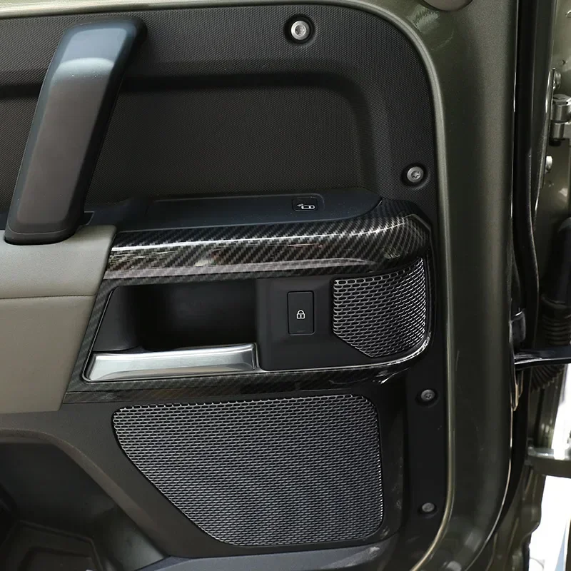 

ABS Carbon Fiber For Land Rover Defender 90 20-25 Car Door Inner Handle Decorative Frame Cover Stickers Car Accessories(8 Color)