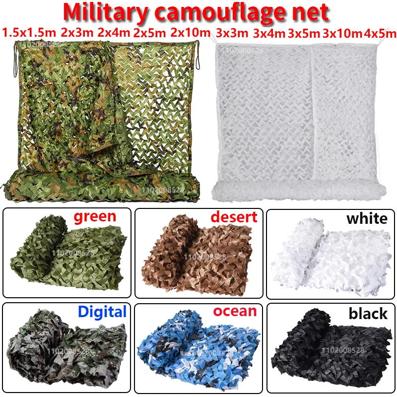 

Military camouflage net hunting camouflage net garden gazebo net car awning white green black jungle desert color