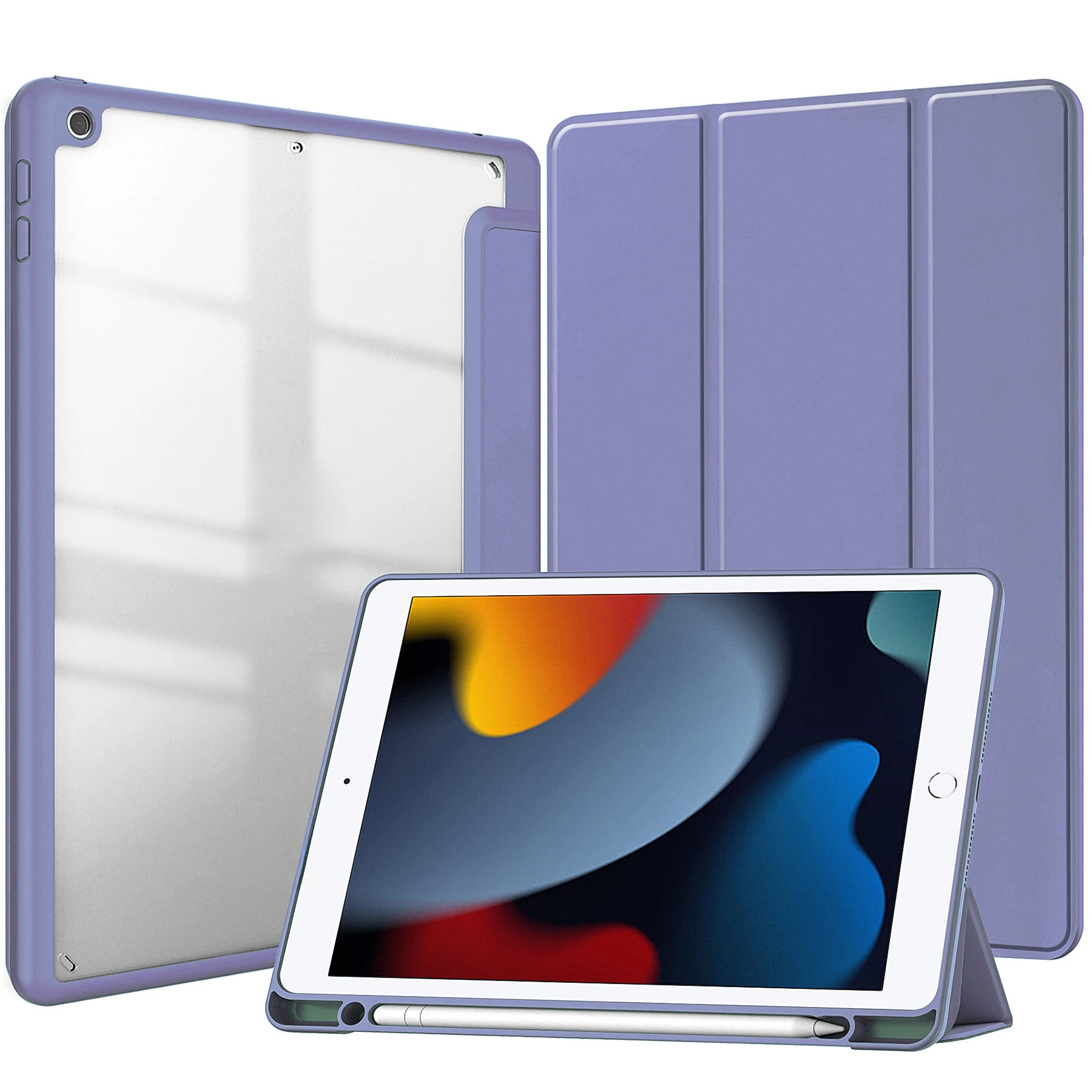 Für iPad 10.2 10.9 Pro 11 Air 11 Hülle Acryl Dreifach Faltbarer Ständer Stifthalter Stoßfeste Tablet-Schutzhülle – Detail 7